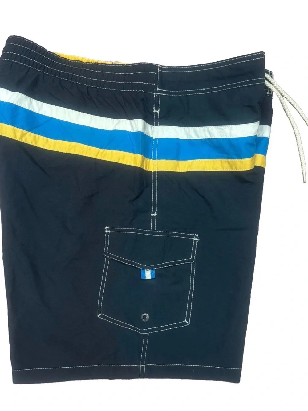 Caribbean Joe Swim Shorts with Blue and Yellow Stripes XL